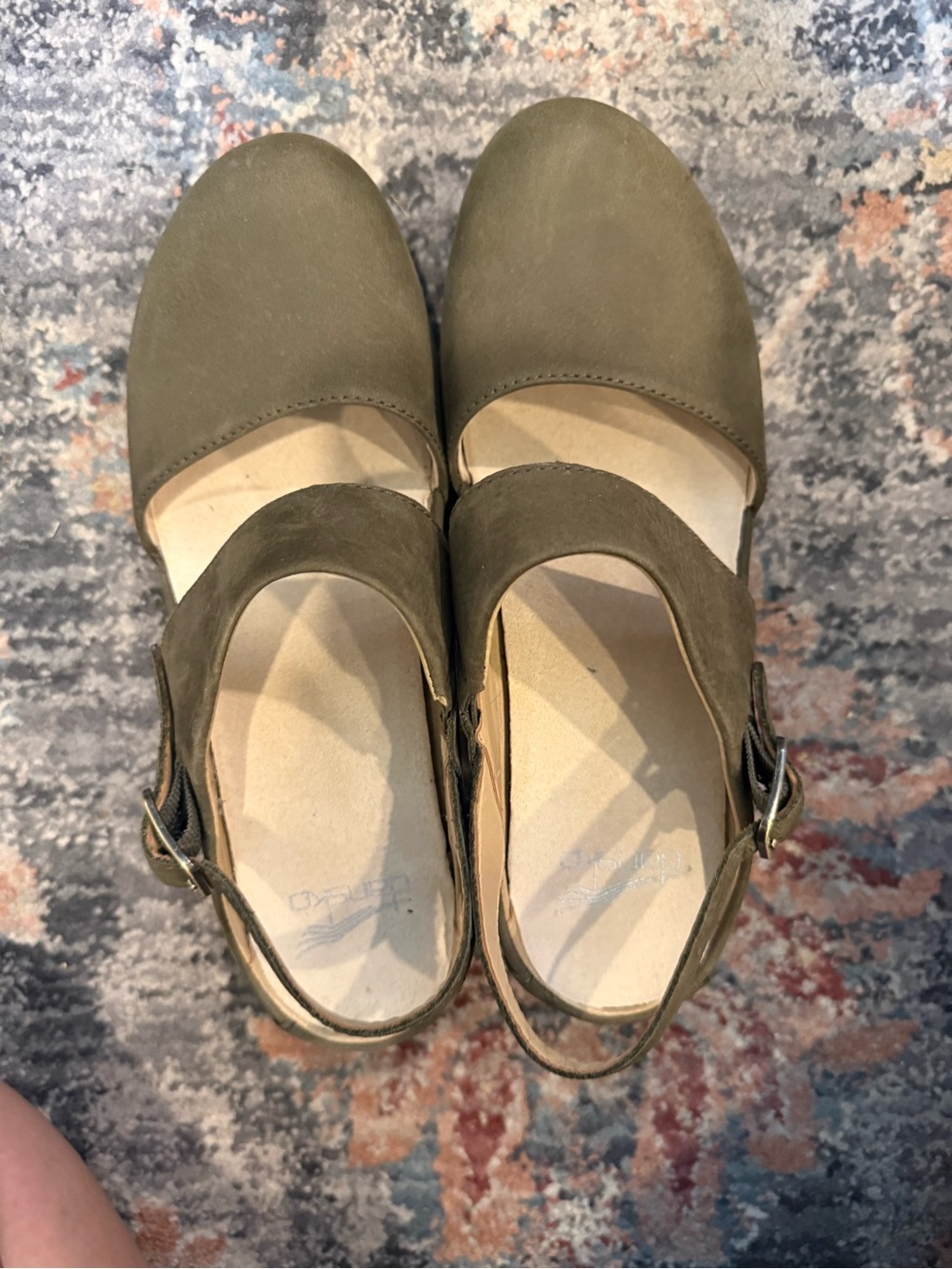 DANSKO Never worn Olive Green Women's Clog Slingback Shoes sz 38